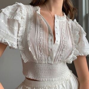 Sunday Best Puff Sleeve Crop Top Size XS
